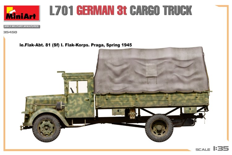1:35 MiniArt 35450 Opel Blitz L701 - WWII German 3Ton Cargo Truck - Min35450 16 - MIN35450