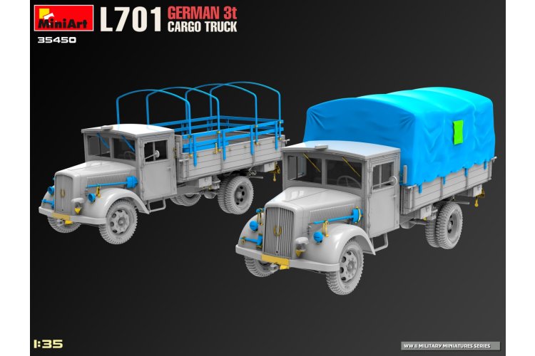 1:35 MiniArt 35450 Opel Blitz L701 - WWII German 3Ton Cargo Truck - Min35450 6 - MIN35450