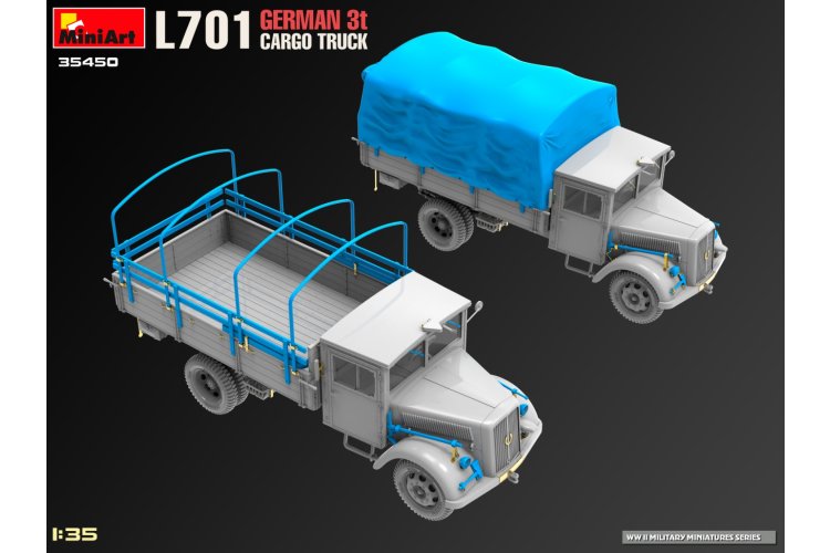 1:35 MiniArt 35450 Opel Blitz L701 - WWII German 3Ton Cargo Truck - Min35450 7 - MIN35450