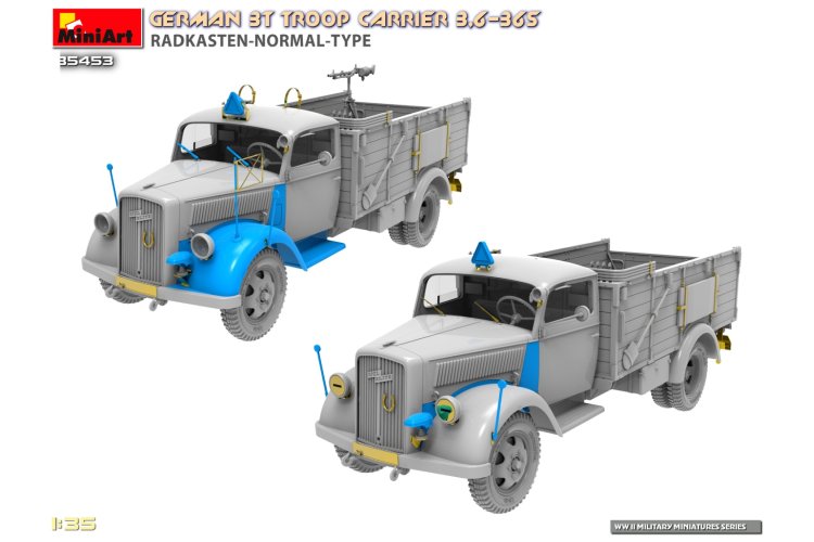 MiniArt 1:35 Opel Blitz 3t Troop Transport - Normal Fenders