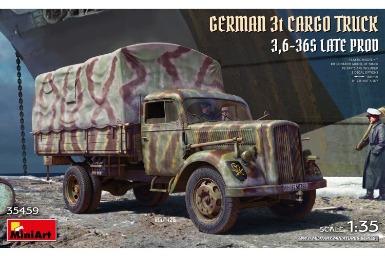 1:35 MiniArt 35459 German Opel Blitz 3t &ndash; 3.5-36s Late Production WWII &ndash; Military Truck - Min35459 1 - MIN35459