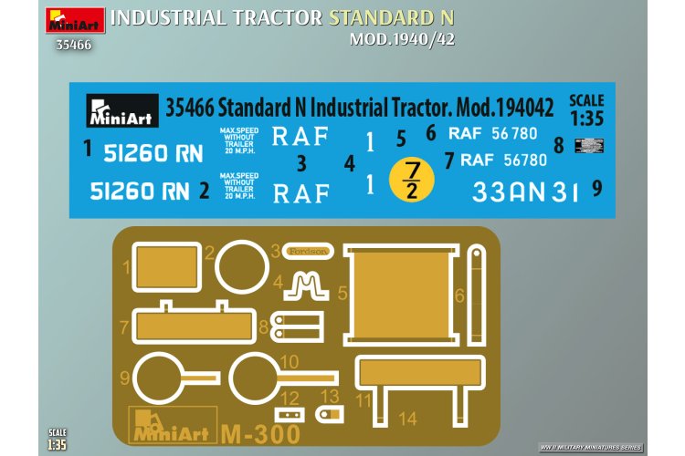 1:35 MiniArt 35466 Fordson N Industrial Tractor Standard N Mod. 1940/42 &ndash; British Tractor - Min35466 2 - MIN35466