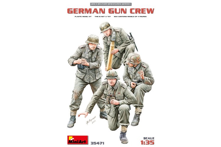 1:35 MiniArt 35471 Duitse Soldaten WWII - Gun Crew - 4 Figuren - Min35471 1 - MIN35471