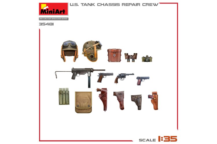 1:35 MiniArt 35481 WWII U.S. Tank Chassis Repair Crew - 2 Figures with Tools - Min35481 3 - MIN35481