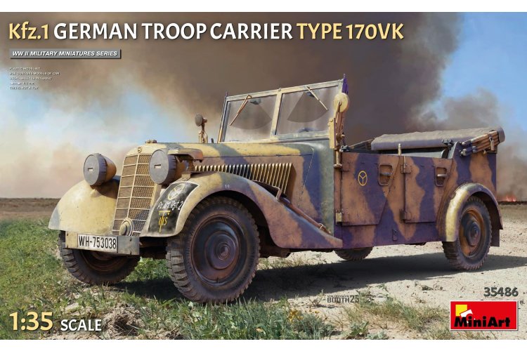 1:35 MiniArt 35486 Mercedes-Benz 170VK - Kfz.1 Duitse Troepentransportvoertuig WWII - Militair Voertuig - Min35486 1 - MIN35486