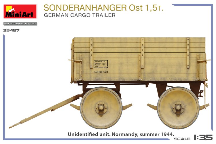 1:35 MiniArt 35487 Sonderanh&auml;nger Ost 1.5t WWII &ndash; German Cargo Trailer &ndash; Military Transport Trailer - Min35487 12 - MIN35487
