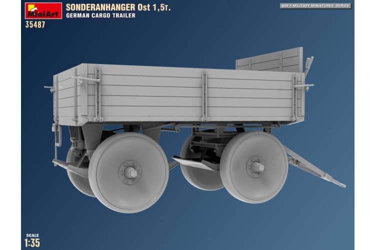 1:35 MiniArt 35487 Sonderanh&auml;nger Ost 1.5t WWII &ndash; German Cargo Trailer &ndash; Military Transport Trailer - Min35487 4 - MIN35487