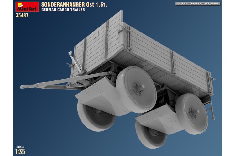 1:35 MiniArt 35487 Sonderanh&auml;nger Ost 1.5t WWII &ndash; German Cargo Trailer &ndash; Military Transport Trailer - Min35487 8 - MIN35487