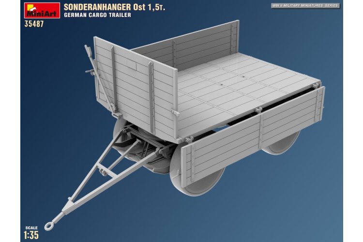 1:35 MiniArt 35487 Sonderanh&auml;nger Ost 1.5t WWII &ndash; German Cargo Trailer &ndash; Military Transport Trailer - Min35487 9 - MIN35487