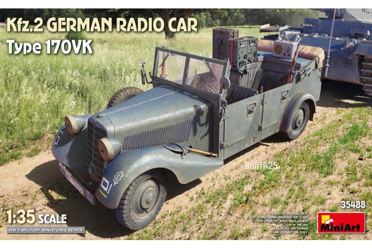 1:35 MiniArt 35488 Kfz.2 Radio Vehicle Type 170VK WWII &ndash; German Military Vehicle - Min35488 1 - MIN35488