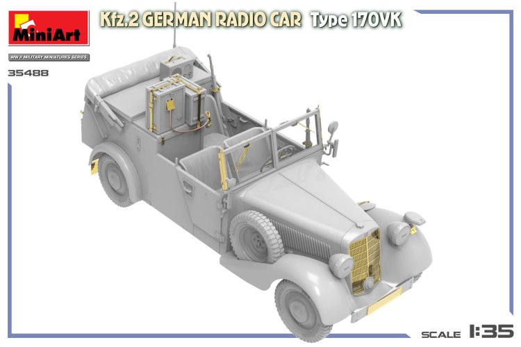 1:35 MiniArt 35488 Kfz.2 Radio Vehicle Type 170VK WWII &ndash; German Military Vehicle - Min35488 9 - MIN35488