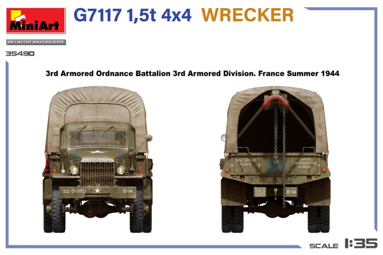 1:35 MiniArt 35490 Chevrolet G506 - G7117 1.5t 4x4 Wrecker - Military Recovery Vehicle - Truck - Min35490 12 - MIN35490