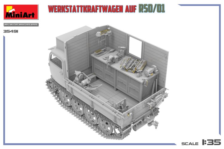 1:35 MiniArt 35491 Werkstattkraftwagen auf Steyr RSO/01 WWII - Duits Militair Voertuig - Min35491 7 - MIN35491