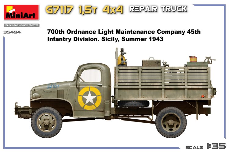1:35 MiniArt 35494 Chevrolet G7117 1.5t 4x4 Reparatiewagen WWII - Militaire Vrachtwagen - Min35494 18 - MIN35494
