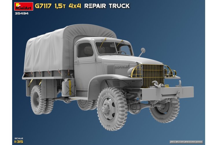 1:35 MiniArt 35494 Chevrolet G7117 1.5t 4x4 Reparatiewagen WWII - Militaire Vrachtwagen - Min35494 2 - MIN35494
