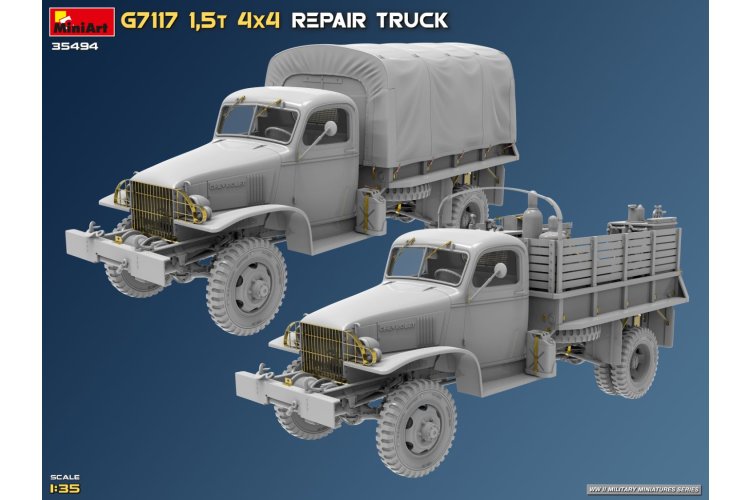 1:35 MiniArt 35494 Chevrolet G7117 1.5t 4x4 Reparatiewagen WWII - Militaire Vrachtwagen - Min35494 4 - MIN35494