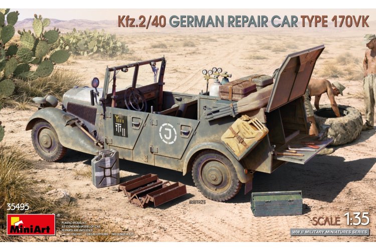 1:35 MiniArt 35495 Kfz.2/40 Repair Car Type 170VK WWII &ndash; German Repair Vehicle - Min35495 1 - MIN35495