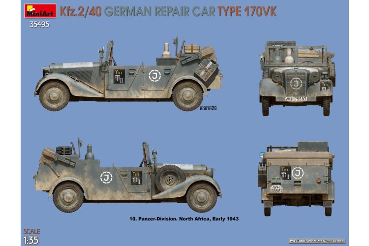 1:35 MiniArt 35495 Kfz.2/40 Repair Car Type 170VK WWII &ndash; German Repair Vehicle - Min35495 3 - MIN35495