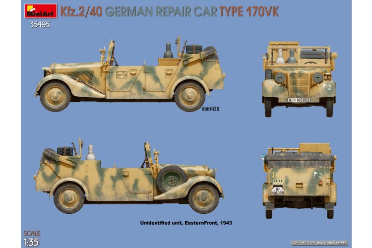 1:35 MiniArt 35495 Kfz.2/40 Repair Car Type 170VK WWII &ndash; German Repair Vehicle - Min35495 5 - MIN35495