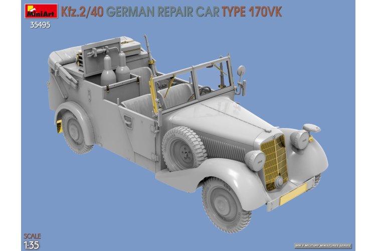 1:35 MiniArt 35495 Kfz.2/40 Repair Car Type 170VK WWII &ndash; German Repair Vehicle - Min35495 7 - MIN35495
