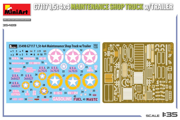 1:35 MiniArt 35498 Chevrolet G7117 1.5 Ton 4x4 Maintenance Shop Truck with Trailer WWII &ndash; American Military Truck - Min35498 4 - MIN35498