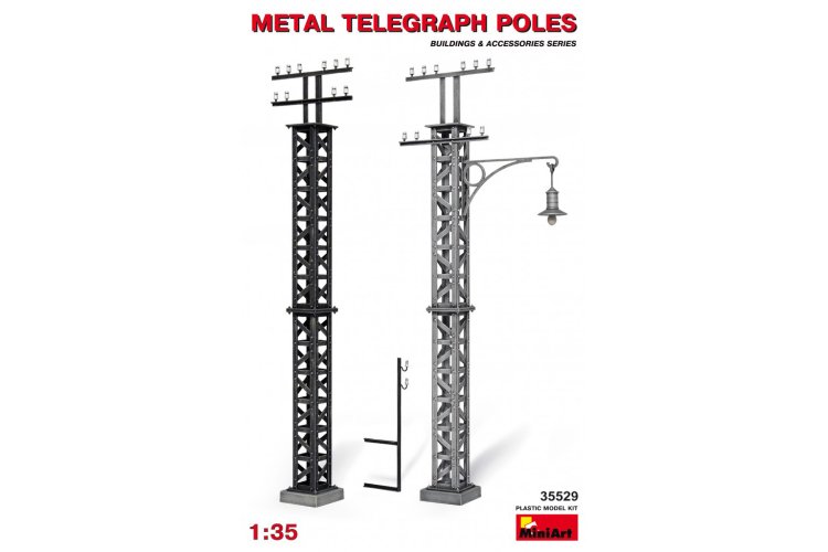 1:35 MiniArt 35529 Metalen Telegraafpalen voor Diorama - Min35529 1 - MIN35529