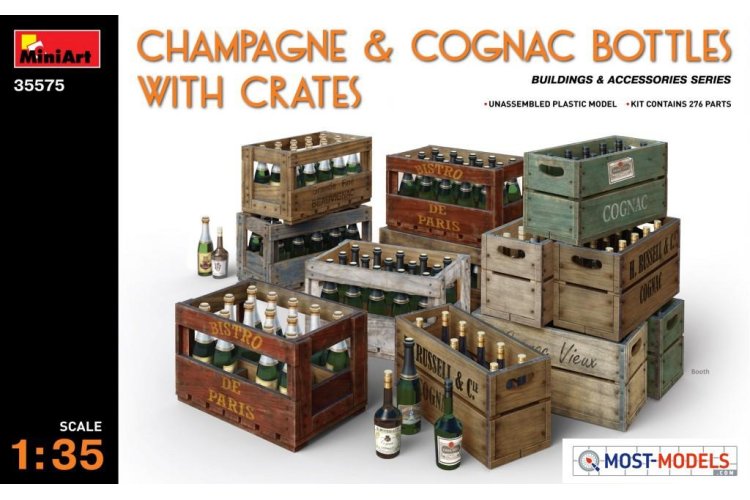 1:35 MiniArt 35575 Champagne & Cognac bottles with crates - Min35575 - MIN35575