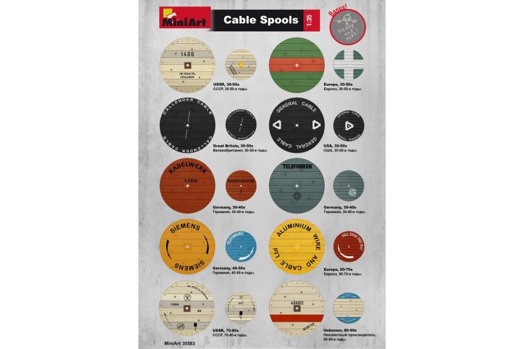 1:35 MiniArt 35583 Cable Spools - Min35583 3 - MIN35583