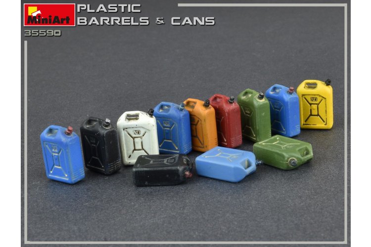 1:35 MiniArt 35590 - 12 Plastic Barrels and 12 Jerrycans - Diorama - Min35590 11 - MIN35590