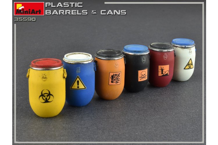 1:35 MiniArt 35590 - 12 Plastic Barrels and 12 Jerrycans - Diorama - Min35590 7 - MIN35590