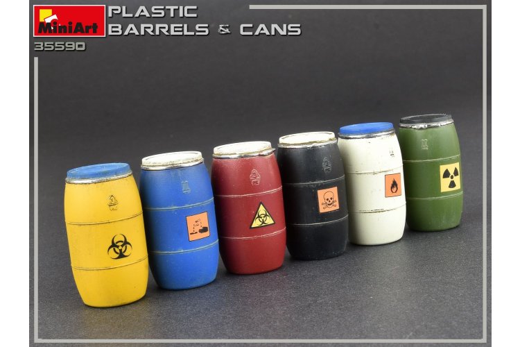 1:35 MiniArt 35590 - 12 Plastic Barrels and 12 Jerrycans - Diorama - Min35590 8 - MIN35590
