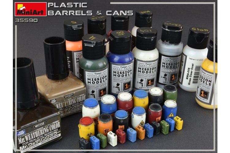 1:35 MiniArt 35590 - 12 Plastic Barrels and 12 Jerrycans - Diorama - Min35590 9 - MIN35590