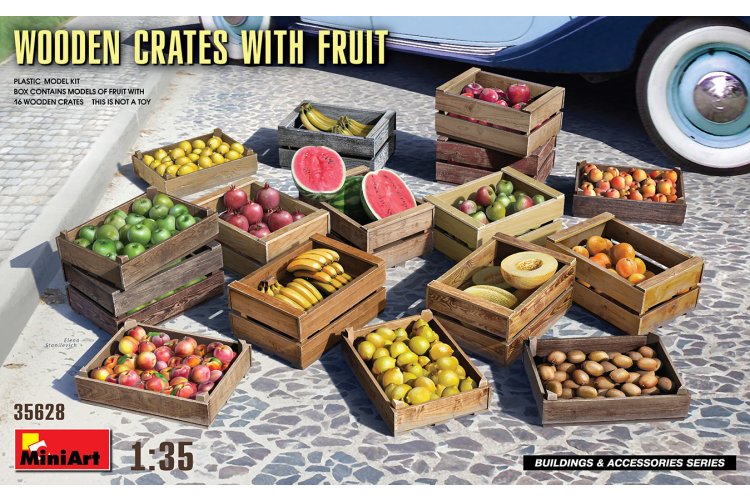 1:35 MiniArt 35628 Wooden Crates with fruit - Min35628 1 - MIN35628