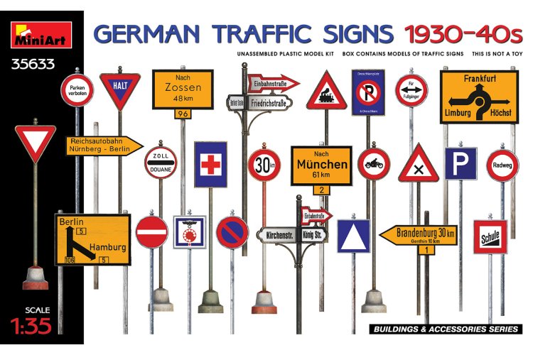 1:35 MiniArt 35633 German Traffic Signs 1930-40s - Min35633 1 - MIN35633