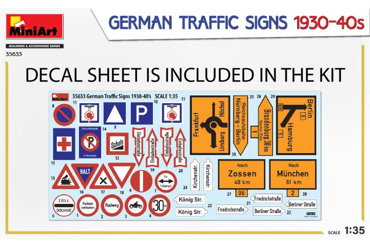1:35 MiniArt 35633 German Traffic Signs 1930-40s - Min35633 2 - MIN35633
