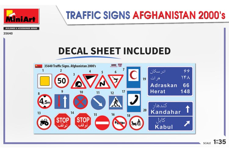 1:35 MiniArt 35640 Traffic Signs Afghanistan 2000s - Min35640 2 - MIN35640