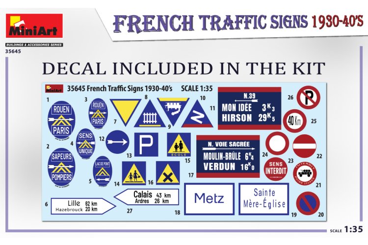 1:35 MiniArt 35645 French Traffic Signs 1930-1940s - Min35645 2 - MIN35645