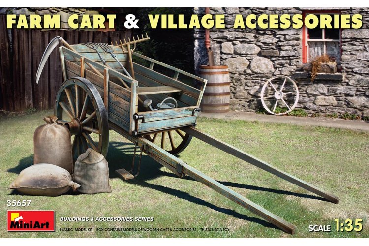 1:35 MiniArt 35657 Farm Cart and Village Accessoires - Min35657 1 - MIN35657