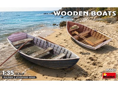 1:35 MiniArt 35667 Houten Roeiboten voor Diorama - 2 Stuks - Min35667 1 - MIN35667