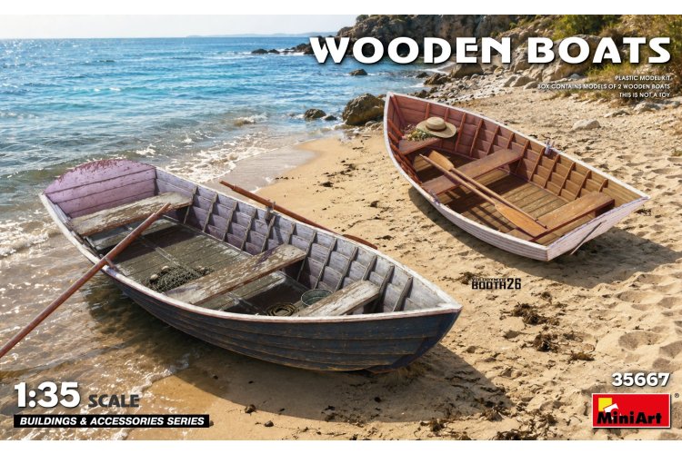 1:35 MiniArt 35667 Houten Roeiboten voor Diorama - 2 Stuks - Min35667 1 - MIN35667