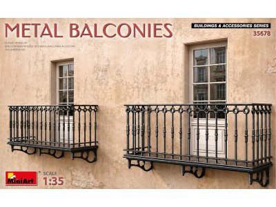 1:35 MiniArt 35678 Metalen Balkons - 4 Elementen voor Diorama - Min35678 1 - MIN35678
