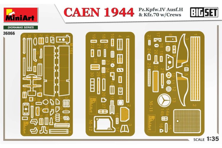 1:35 MiniArt 36066 Caen 1944: Pz.Kpfw.IV Ausf.H & Kfz.70 w/Crews - Big Set - Min36066 pe1 - MIN36066