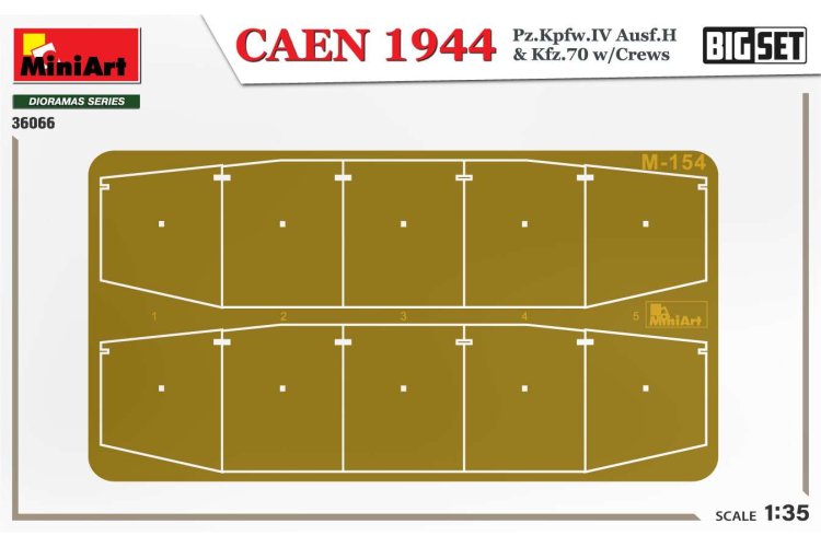 1:35 MiniArt 36066 Caen 1944: Pz.Kpfw.IV Ausf.H & Kfz.70 w/Crews - Big Set - Min36066 pe2 - MIN36066