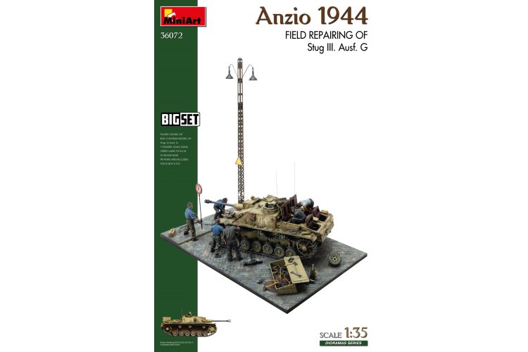 1:35 MiniArt 36072 Anzio 1944 - Veldreparatie van Stug III Ausf. G Tank - Grote Diorama Set - Min36072 1 - MIN36072