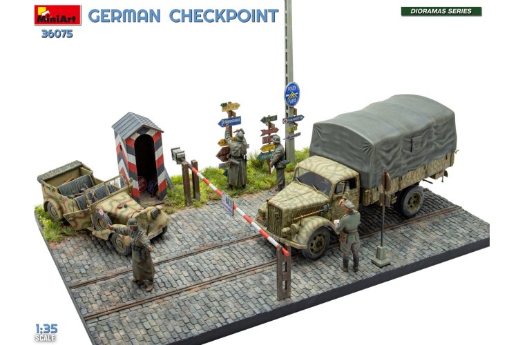 1:35 MiniArt 36075 Duitse Controlepost met 3t Cargo Truck 3,6-36S & Kfz.1 Type 170VK WWII - 5 Figuren - Min36075 10 - MIN36075