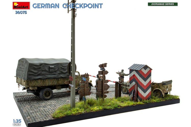 1:35 MiniArt 36075 Duitse Controlepost met 3t Cargo Truck 3,6-36S & Kfz.1 Type 170VK WWII - 5 Figuren - Min36075 11 - MIN36075