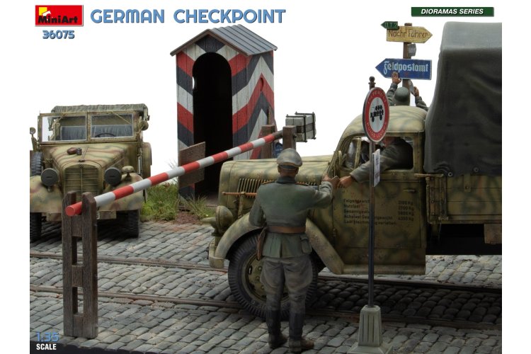 1:35 MiniArt 36075 Duitse Controlepost met 3t Cargo Truck 3,6-36S & Kfz.1 Type 170VK WWII - 5 Figuren - Min36075 13 - MIN36075