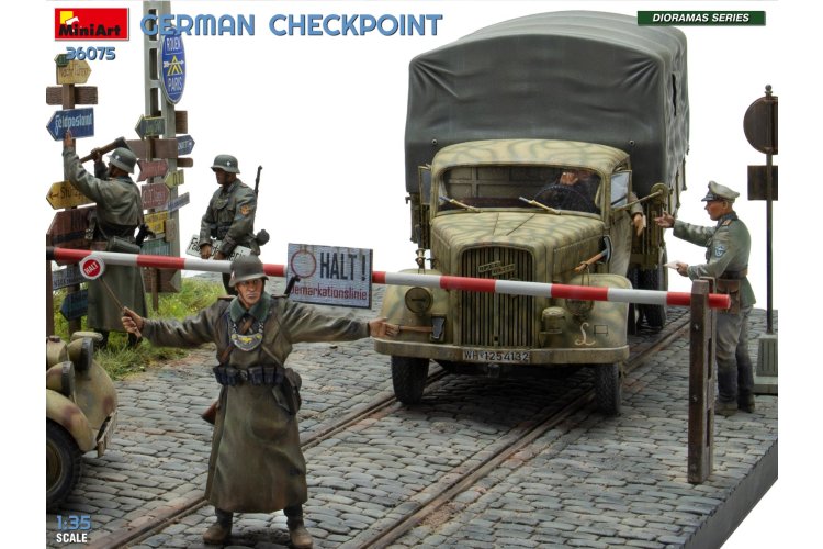 1:35 MiniArt 36075 Duitse Controlepost met 3t Cargo Truck 3,6-36S & Kfz.1 Type 170VK WWII - 5 Figuren - Min36075 15 - MIN36075