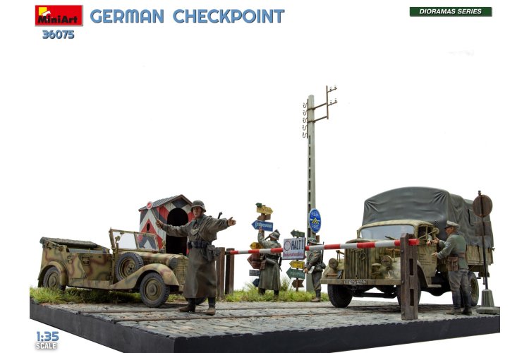 1:35 MiniArt 36075 Duitse Controlepost met 3t Cargo Truck 3,6-36S & Kfz.1 Type 170VK WWII - 5 Figuren - Min36075 16 - MIN36075