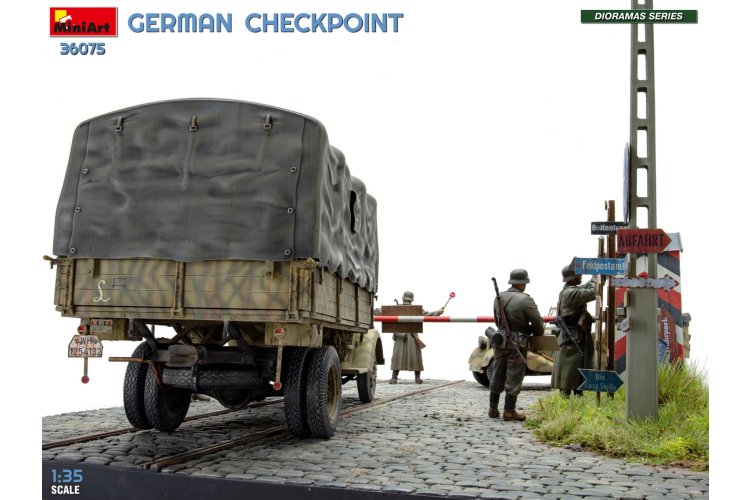 1:35 MiniArt 36075 Duitse Controlepost met 3t Cargo Truck 3,6-36S & Kfz.1 Type 170VK WWII - 5 Figuren - Min36075 17 - MIN36075